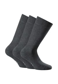 Rohner Advanced Socks - Unisex Socken, 3er Pack - Cotton II, Kurzsocken, Basic, einfarbig - Anthrazit