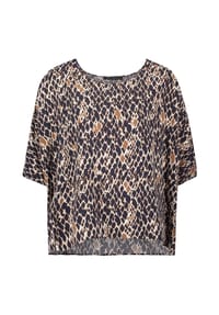 BETTY BARCLAY - Schlupfbluse mit Schmucksteinen - Dark Blue/Brown