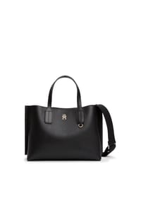 TOMMY HILFIGER - DISTINCT Henkeltasche, Kunstleder, Emblem, für Damen - BLACK