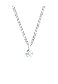 elli. DIAMONDS - Halskette Kreis Solitär Rund Diamant (0.03 Ct.) 925 Silber - Silber