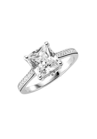 GIORGIO MARTELLO MILANO - Ring mit schwarzen, hellblauen oder weißen Zirkonia, Silber 925 - weiß