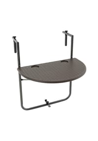 VCM. - Balkonhängetisch | Maße H 83 x B 59 x T 63 cm | Balkontisch | Wandklapptisch | Hängetisch braun - Braun