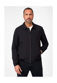 RICANO - Herren Windbreaker Jacke Miguel mit Hemdkragen - Schwarz