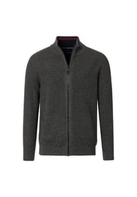 CASAMODA - Strickjacke, Stehkragen, Reißverschluss, für Herren - 375 SCHLAMM