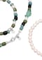 KUZZOÍ Schmuckset Herren Glas Perlen Set Halskette Armband 925 Silber Bild 3