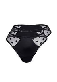 sassa - String DOTTED MESH 2er Pack - ivory