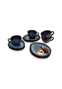 SÄNGER Steingut Geschirrserie Tokio - Tokio - Blau - Cappuccinotassen Set 4-teilig