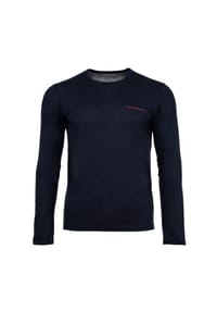 EMPORIO ARMANI - Herren Langarmshirt - PURE COTTON, Langarm, Longsleeve, Rundhals, Logo - Blau