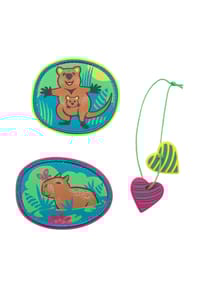 DerDieDas® - Wechselbuttons "Paradise", 3er-Set - BUNT