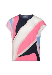 BETTY & CO - Patchwork-Shirt mit Raffung - Rosé/Pink