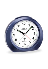 Atlanta by PARAGON - Funkwecker ohne Ticken mit Licht, Snooze & Leuchtzeiger  - 1856/5 (Blau) - Blau