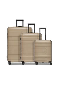 REDOLZ Essentials 11 - Essentials 11 4 Rollen Kofferset 3-teilig mit Dehnfalte - beige