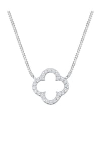 elli. - Halskette Kleeblatt Glück Zirkonia 925Er Silber - Gold