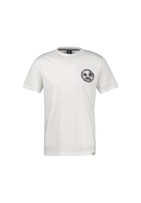 LERROS - Lässiges, unifarbenes T-Shirt aus reiner Baumwolle mit Print - BROKEN WHITE