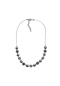 Steuer Modeschmuck - Collier Metall Glasstein - Schwarz