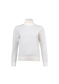 ARMANI EXCHANGE - Damen Rollkragenpullover Feinstrick, Schurwolle, Logo, einfarbig - Beige