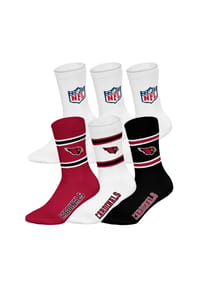 NFL - Unisex Socken, 6er Pack - NFL Teams, 6Pack Crew Socks, Football, Logo, Baumwollmischung - Arizona Cardinals/Mix