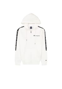 Champion® - Pullover Fleece-Kapuzenpullover mit Jacquardband und kurzem Reißverschluss - weiß