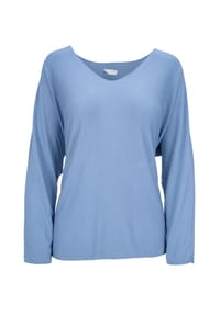 Seasons of April - Langarmshirt Maya Damen Shirt mit V-Ausschnitt, Langärmelig - Beige
