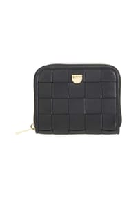 DuDu Woven - Woven Geldbörse Leder 10 cm - coffee brown
