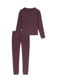 SCHIESSER - Schlafanzug Selected Premium Warming - braun-mel.