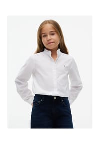 TOMMY HILFIGER - Hemdbluse, Baumwolle, für Kinder - YBS WHITE