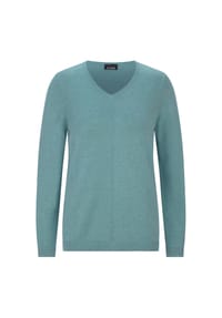 GOLDNER - Kurzgröße:  Baumwollpullover mit V-Ausschnitt - beere