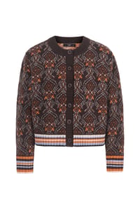 IVKO - Cardigan mit gestreiften Rippdetails - chocolate
