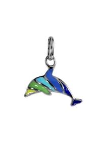 OSTSEE-SCHMUCK® - Anhänger , Delfin , Silber 925/000 - mehrfarbig