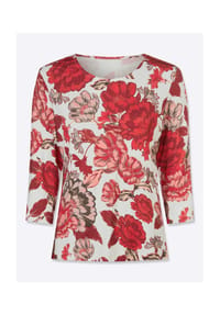 Witt - Rundhals-Shirt - champagner-dunkelblau-bedruckt