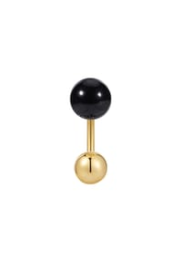 GLANZSTÜCKE MÜNCHEN - Damen Ohrringe aus 925/- Sterling Silber in Gelbgold mit Achat - gelbgold