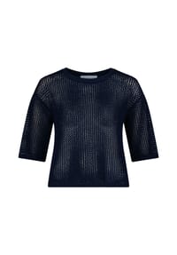 BETTY & CO - Strickpullover mit Lochmuster - Dunkelblau
