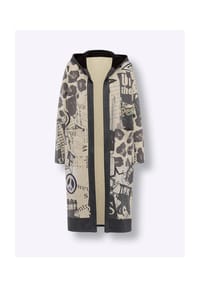 heine - Shirtjacke - sand-schwarz-bedruckt