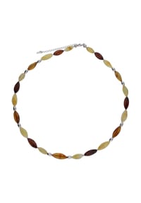 SMART JEWEL® - Collier mit Bernsteinen, Silber 925 - mehrfarbig