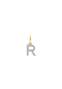 XENOX - Damen Anhänger Buchstabe R, 925er Silber - GELBGOLD