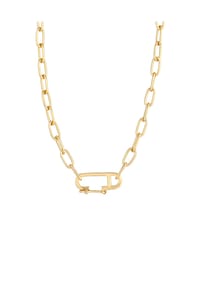 elli. - Halskette Gliederkette Oval Verstellbar Trend 925 Silber - Gold