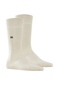 Burlington - Herren Socken 2er Pack - DUBLIN, Kurzstrumpf, Logo, One Size, einfarbig - Beige