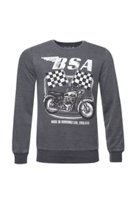 RE:COVERED - Sweatshirt BritishMotor Flag Charcoal Vintage mit coolem Print im Vintage-Stil - Grey
