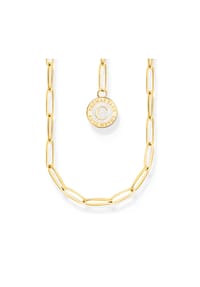 Thomas Sabo - Thomas Sabo Member Charm-Kette mit weißem Charmista Coin vergoldet 750 Gelbgold Vergoldung, 925 Sterlingsilber, Kaltemail - 