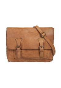 Samantha Look - Umhängetasche SATCHEL Echt Leder, Made In Italy - braun