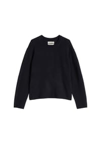 Marc O'Polo - Damen Strickpullover - Knit Pullover, Merinowolle, Feinstrick, Rundhals, Loose Fit - Dunkelblau