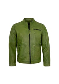 JILANI - Herren Lederjacke Lammnappa grün - grün