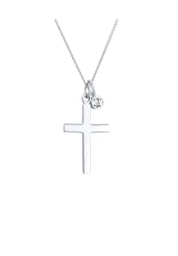 elli. - Halskette Kreuz 925 Silber, Mit Kristallen Von Swarovski® - Gold