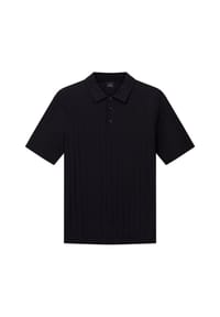 ARMANI EXCHANGE - Herren Poloshirt - Knopfleiste, Allover-Jacquard, Baumwolle - Schwarz