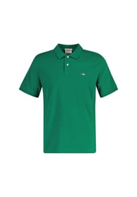 GANT - Herren Poloshirt - REGULAR SHIELD, Kurzarm, Knopfleiste, Pique, Stickerei - Anthrazit