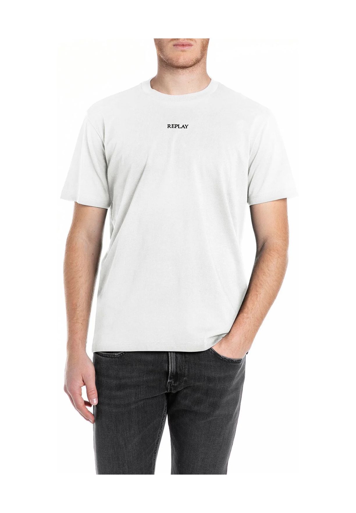 Replay Damen T-Shirt Kurzarm – Baumwoll-Jersey Mit Logo-Print, Lässiger Basic Mit Rundhals-Ausschnitt