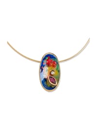 HERB SCHMUCK - Anhänger mit Kette 925/- Sterling Silber 1 Rhodolith 0,07ct. - mehrfarbig