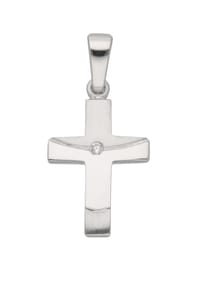 Adelia's - Damen & Herren 925 Silber Kreuz Anhänger mit Zirkonia - silber