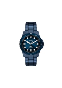 FOSSIL Fossil Blue - Fossil Herrenuhr Fossil Blue Dive Dreizeiger-Armbanduhr aus marineblauem Edelstahl, FS6166 - Blau