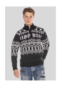 CIPO & BAXX® - Pullover mit winterlichem Motiv - DARKBLUE